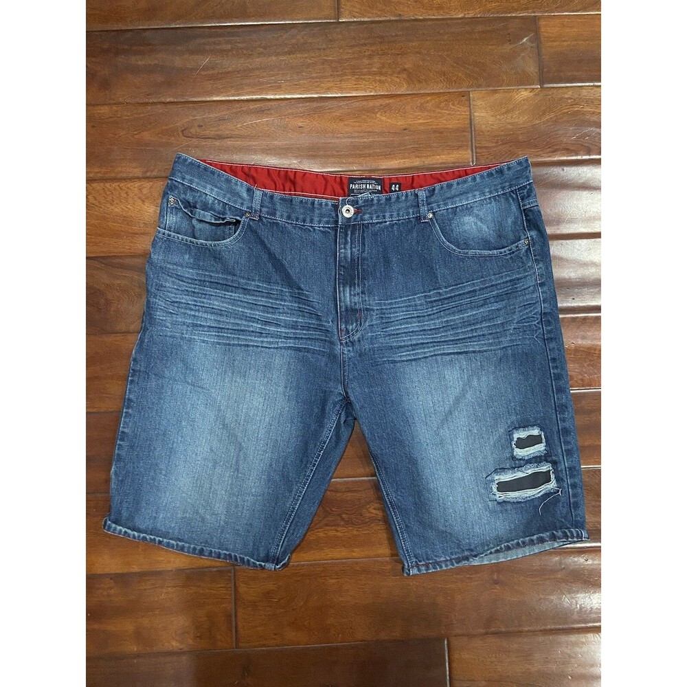Vintage Parish Nation Jean Shorts Mens 44 Blue Med Stone Wash 90s Urban Wear